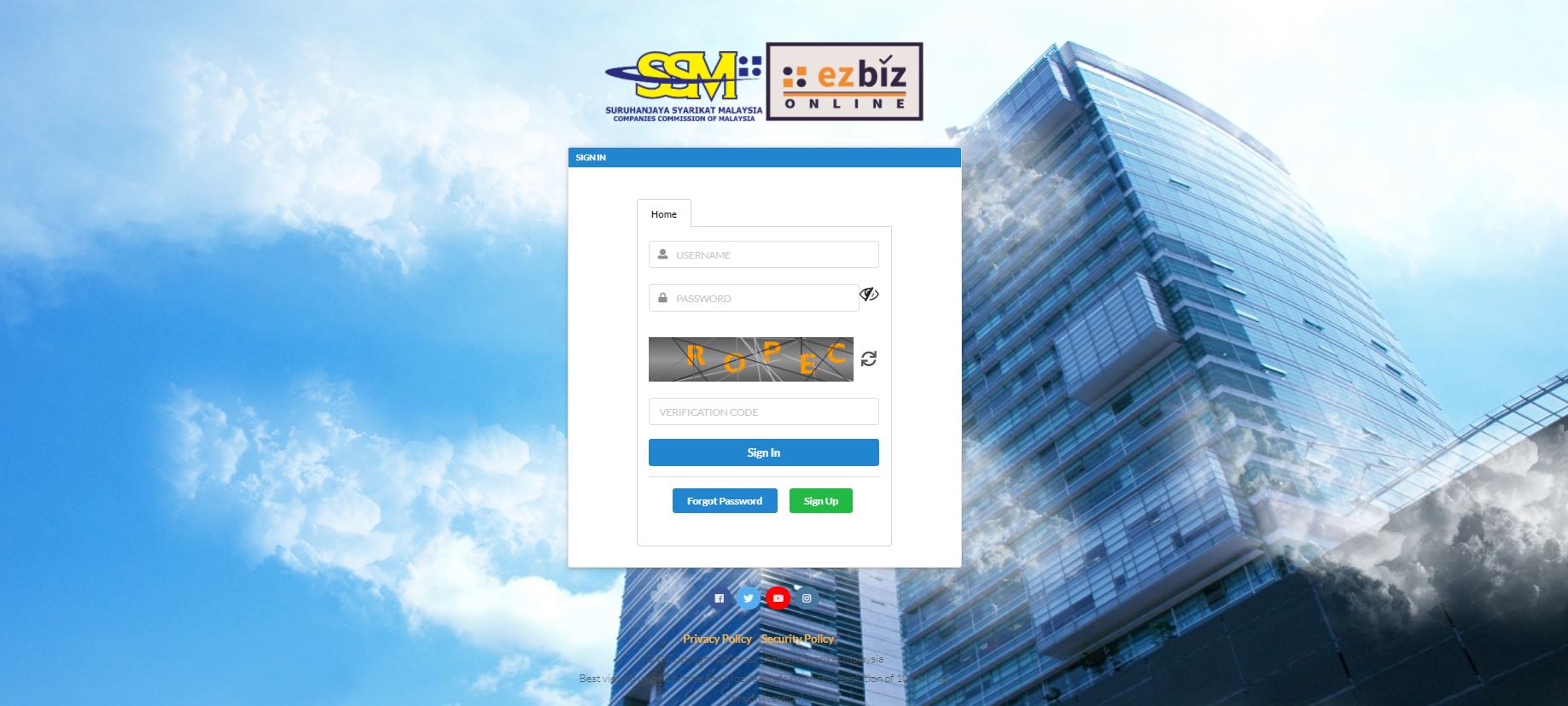 Ezbiz ssm login