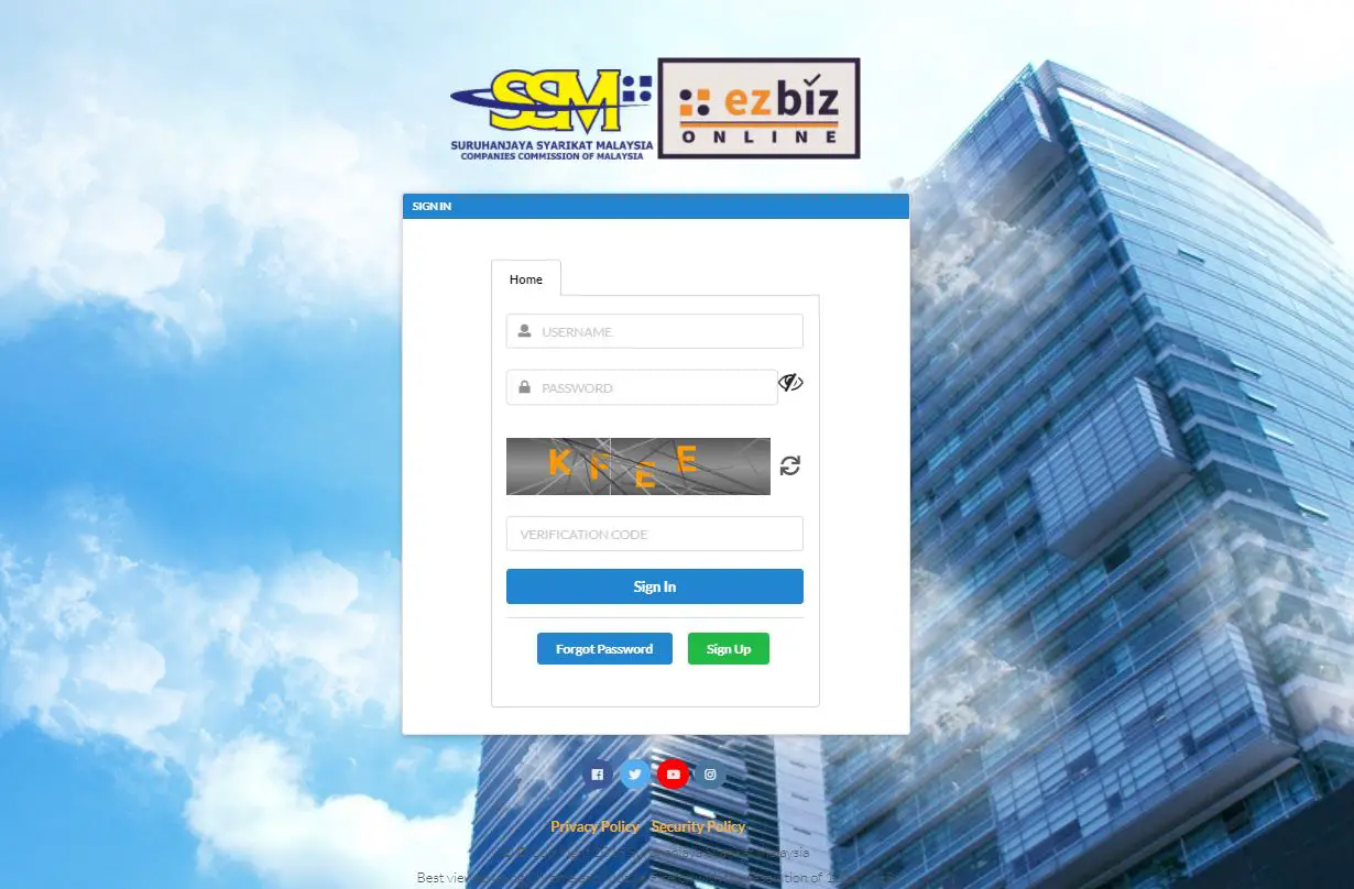 login SSM ezBiz online